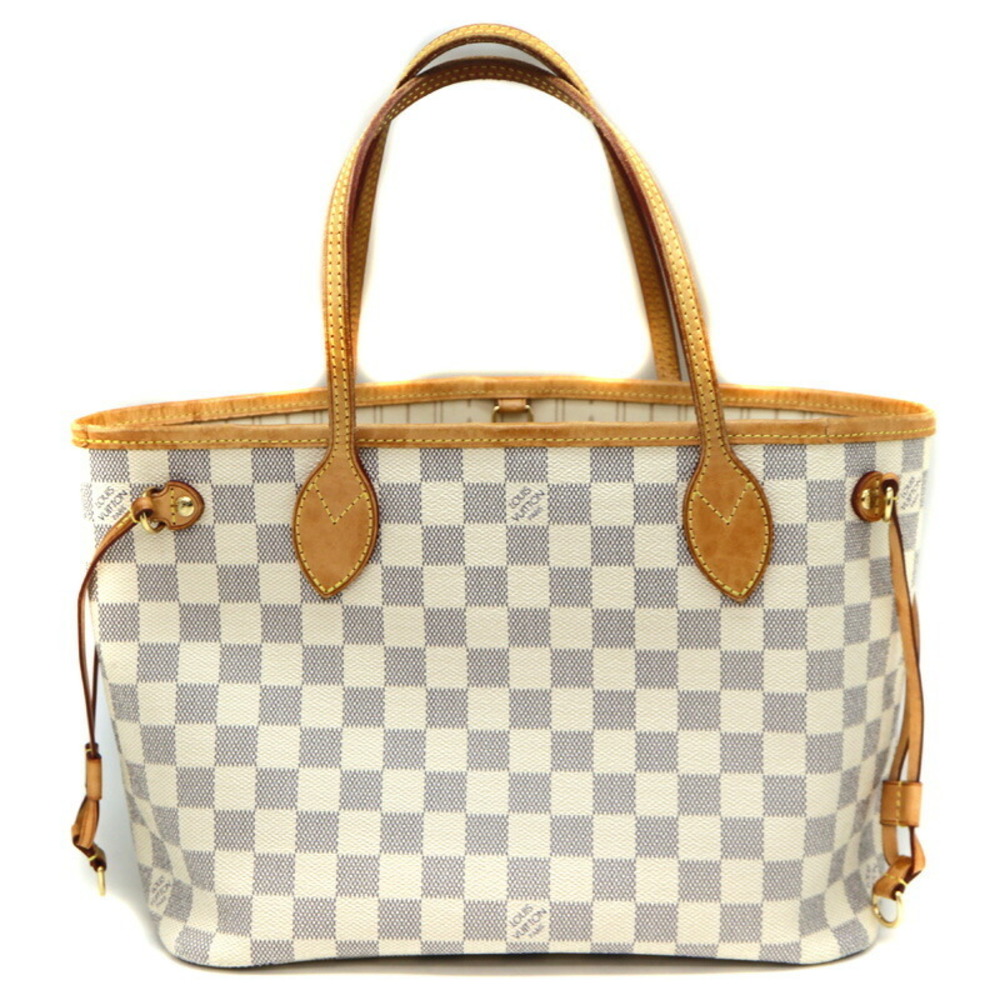 Louis Vuitton PM Damier Canvas White Bag Neverfull Tote - Picture 1 of 13